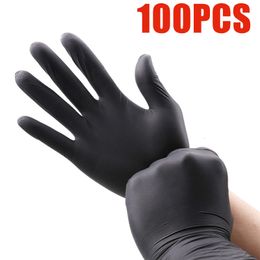 Cleaning Gloves 100Pack150gPowder Free Black Nitrile Kitchen Household Clean Tool GardenBarberMakeup Disposable Waterproof Work 230809