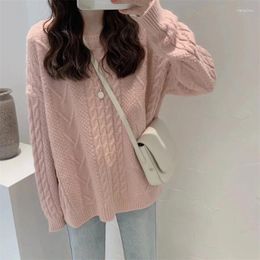 Women's Sweaters Oft Milk Blue Autumn And Winter Sweater Women Wear Loose Outside Early 2023 Japanese Lazy Style Fried Dough Pullo