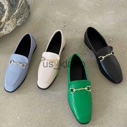 Dress Shoes Comemore 2022 Spring Women Slip on Loafer Spring Fashion Ladies British Metal Flat Shoes Pumps Female Green Casual Leather Flats J230808