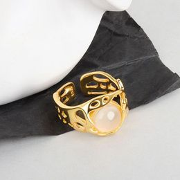 Cluster Rings White Stone Width Luxury Jewelry Fashion Simple Hollow Geometric Elegant Wedding Bride Accessories Gifts