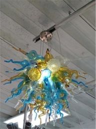 Modern Vintage Chandelier Blue And Champagne Ceiling Lights Creative Art Hanging Lamp Home Decoration Fixtures