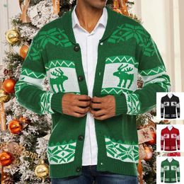 Men's Sweaters 2023 Autumn And Winter Cardigan Christmas Jacquard Knit Button Round Neck Warm Sweater Coat Mens Cardigans