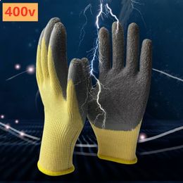 Cleaning Gloves 1 Pair Antielectricity Security Protection Rubber Electrician Work Protective Tool 400v Insulating 230809