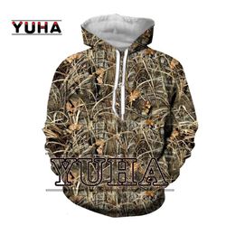 Men's Hoodies Sweatshirts YUHA Men Women 3D Sweatshirt Reed Camouflage Hunting Oversized Coat Streetwear Harajuku Casual Pullover Spring Autumn 230809