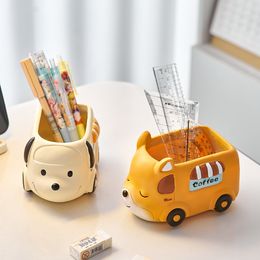 Decorative Objects Figurines Modern Cute Room Decor Funny Animal Sculptures Pen Container Desk Storage Box Home Decoration Desktop Ornaments 230809