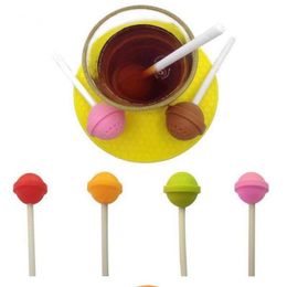Lollipop Shape Tea Infuser Silicone Puer Tea Strainer Loose-Leaf Spice Flower Herbal Tea Filter