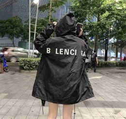 Women's Jackets designer Early Autumn New B Family Letter Printing Mesh Red High Collar Thin Style Charge Coat Men's and Windbreaker Hooded Jacket 1UJK