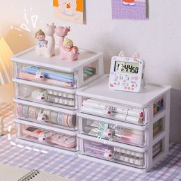 Pencil Cases Stationery Pocket Student Desktop Storage Box Drawer Type Sorting Children's Hair Accessories Desk Overhand Account Pen Holder 230808