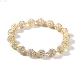 Women Gold Silver Metal 8.5mm Micro Pave Zircon Magnet Iced Out Cz Beaded Balls to Make Bracelets