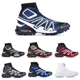 Salomon shoes New Snowcross advanced Cs Trail Winter Snow Boots White Black Volt Blue Red Sock Chaussures Mens Trainers Boot Shoes 40-46 High Qualit