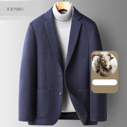 Men's Suits Blazers 46.3% Wool Casual Blazers Men Thicken Fashion Slim Fit Blazer For Men Jacket Business Suit Outwear Korea Clothing Autumn 230808