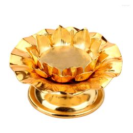 Candle Holders K-Golden Hollow Lotus Candlestick Metal Butter Lamp Holder For Home Lantern Tealight