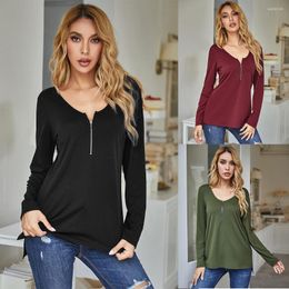 Women's Sweaters Foreign Trade European And American Top T-shirt Hollow Open Back Cross Long Sleeve Chest Zipper