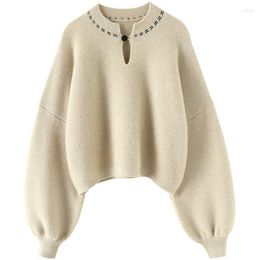 Women's Sweaters Thick Crop Tops Knitted Cashmere Winter Warm Sweater Women Designer Latest Fashion For 2023 Clothes Indie Folk