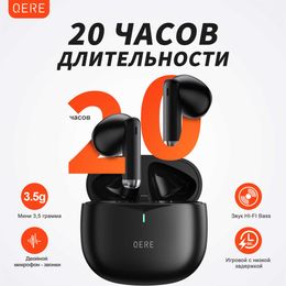 QERE E28 Wireless Headphone Earphone noise reduction dual microphones ENC Bluetooth 5.3 waterproof HI-FI sound bass touch contro HKD230809