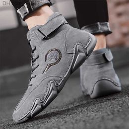 Dress Shoes Men's boots 2022 breathable leather outdoor sports shoes Soft sole Comfortable men's ankle boots Outdoor winter casual shoes Z230809