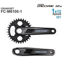 Bike Groupsets SHIMANO DEORE FCM61001 FCM61201 MTB Crankset 1x12speed Original parts or with DELIC Chainring 32 34 36T 230808