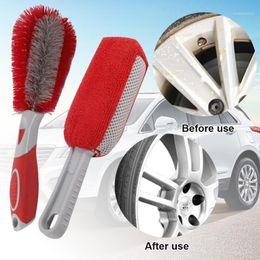 Car Sponge Wheel Brush Rim Scrubber Cleaner Duster Handle Cleaning Tool Motorcycle Truck Wheels Detailing