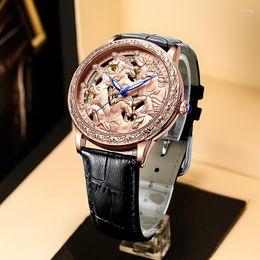 Wristwatches KIMSDUN Automatic Mechanical Watch Men Luminous Waterproof Hollow Skeleton Man Fashion Self Winding Wristwatch