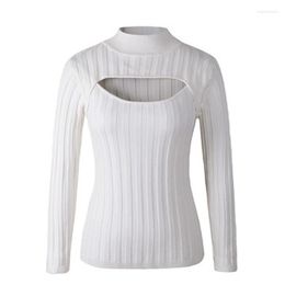 Women's Sweaters Open Chest Sweater 2023 Women Pullovers Female Solid Knit Pullover Sexy Tight Spring Autumn Winter Low-cut