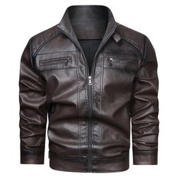 Men's Jackets Leather Autumn Winter Casual Motorcycle PU Jacket Biker Coats Brand Clothing EU Size B01594 230809