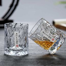 Hand-made Japanese hammered foreign wine glass whiskey glass home creative beer glass crystal glass cup HKD230809