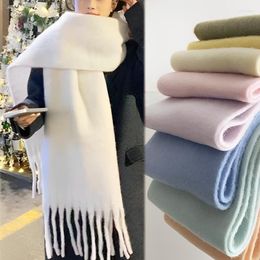 Scarves Winter Cashmere Scarf Women Thick Warm Colours Shawl And Wrap Bandana Pashmina Tassel Female Foulard Blanket