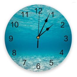 Wall Clocks Coast Underwater Shallows Aquatic Texture Clock Dinning Restaurant Cafe Decor Round Home Decoration