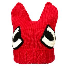 Beanie Skull Caps Big Eyes Knitted Ears Beanies Party Halloween Costume Gift hat S for children 48 50cm L adult 53 61cm 230808