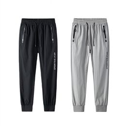 Men's Pants Summer Men Jogging Sweatpants Thin Sports Pants Trousers Wide Leg Clothing Sportswear Knit Tracksuit 230808