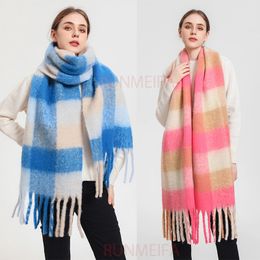 Scarves Luxury Winter Thick Warm Scarf Women Cashmere Shawl and Wraps Pashmina Neckerchief Bufanda Female Long Tessel Echarpe 230808