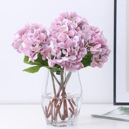 Decorative Flowers Artificial Retro Twigs Feel Hydrangea Simulation Bouquet Wedding Bride With Home Garden Decoration Fake Plant