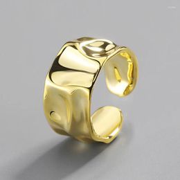 Cluster Rings Fashion Silver/Gold Color Open Ring For Women Men Simple Geometric Distortion Hand Decoration Luxury Jewelry