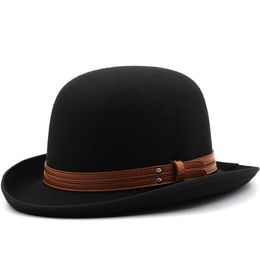 Wool Felt White Bowler Hat For Men/Women Fashion Party Formal Fedora Magician Cap Groom Hat