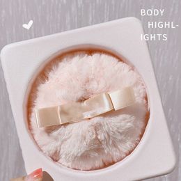 Body Glitter Highlighter With Peach Big Puff Makeup Powder Loose Face Highlighting Bling Shinny Cosmetics Tool 230808