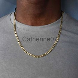 Pendant Necklaces 2022 Fashion Classic Figaro Chain Necklace Men Stainless Steel Long Necklace For Men Women Chain Jewellery J230809