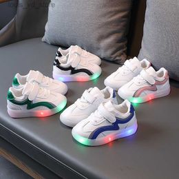 2022 Glowing Up Children Sportswear LED Sneakers with Luminous Sole Shoes for Kids Funny Childhood Footwear Boys Girls F05131 T230809