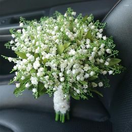 Decorative Flowers High Quality Imitation Royal Lily Of The Valley Holding Flower Bridal Wedding Bouquet Finished Artificial