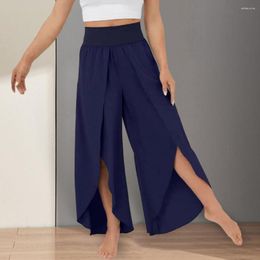 Active Pants Trendy Women Culottes Irregular Hem Soft Split Lady Yoga Breathable Female Clothes