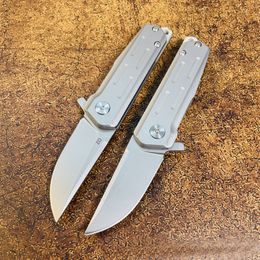 Top Quality S7222 Flipper Folding Knife D2 Drop Point Blade Stainless Steel Handle EDC Pocket Folder Gift Knives Outdoor Tools