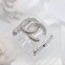 Designer de luxo branco zircão transparente pulseira feminina grande forma C largo punho pulseira senhora cristal diamante aberto pulseiras acessórios de vestido festa de casamento jóias