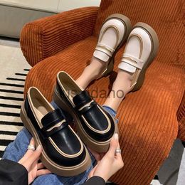 Dress Shoes Women Loafers 2022 New British Leatheret Moccasins Ladies Lug Sole Platform Flat Shoes Casual Slip-on Chaussure Femme J230808