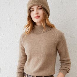 Women's Sweaters Cashmere Sweater Slim Bottoming High Neck Tight Solid Colour Short-sleeved Knitted