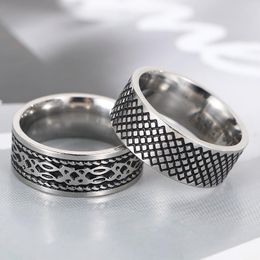 Cluster Rings 2023 Punk Stainless Steel For Men Multi Styles Black Paint Vintage Jewellery Wholesale