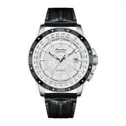 Wristwatches Original GMT Automic Mechanical Movement Man Watch 3D Relief Big Dial 50Bar Waterproof Sapphire Luminous