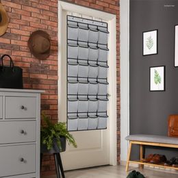 Storage Boxes 24 Pockets Hanging Shoe Organiser Rack Behind Doors With 4 Metal Hooks Household Wall Bag Shoes