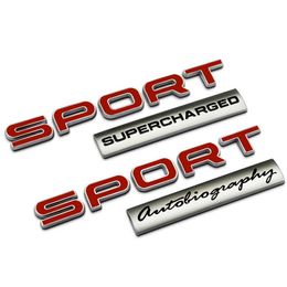 3D Plastic Black Red SPOR Letters Autobiography Sport Carr Emblem Badge Trunk Sticker for Land Range Rover Car Assessoires300y