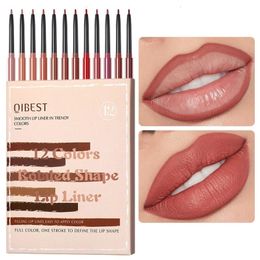 Lipstick Matte Lip Liner Set Waterproof 12 Colors Lipliners Moisturizing LongLasting Pencil Nonstick Cra 230808