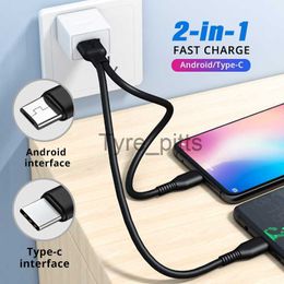 Chargers/Cables 0.25m/1m 2 in1 Data Cable Type C Micro Fast Charging Cable Y Splitter Data Charging Cable for Samsung Huawei Xiaomi Wire Cords x0809