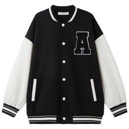 Jackets Baseball Jacket Kids Girls Korean Casual Loose Pocket Letter Oversized Bomber Sweatshirt Uniform Streetwear Couple Tops 230808